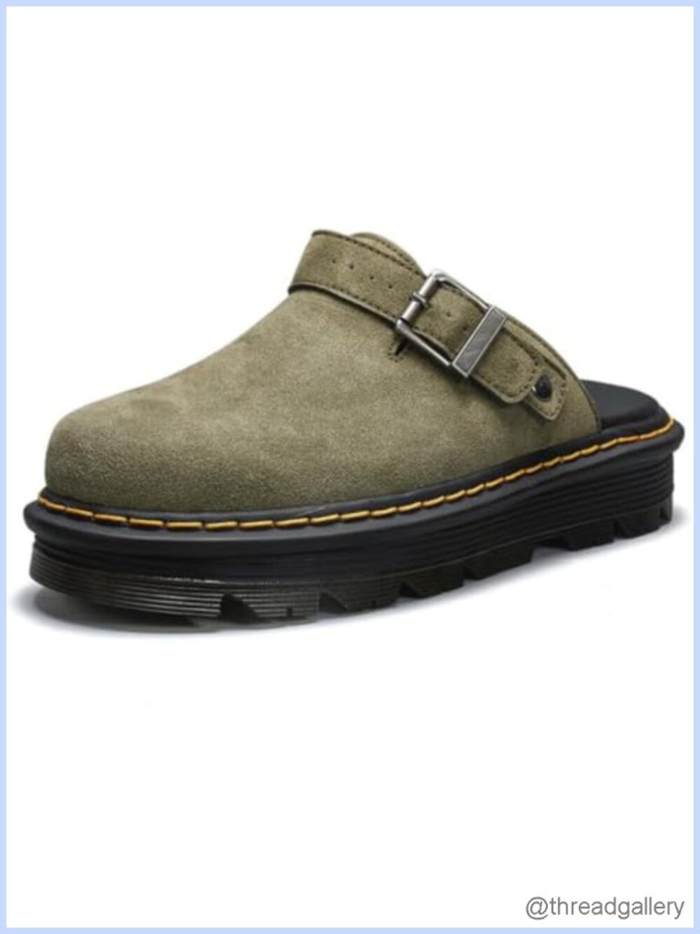 Women's Platform Buckle Clogs Mules Slip On Memory Foam Leather Casual Shoe